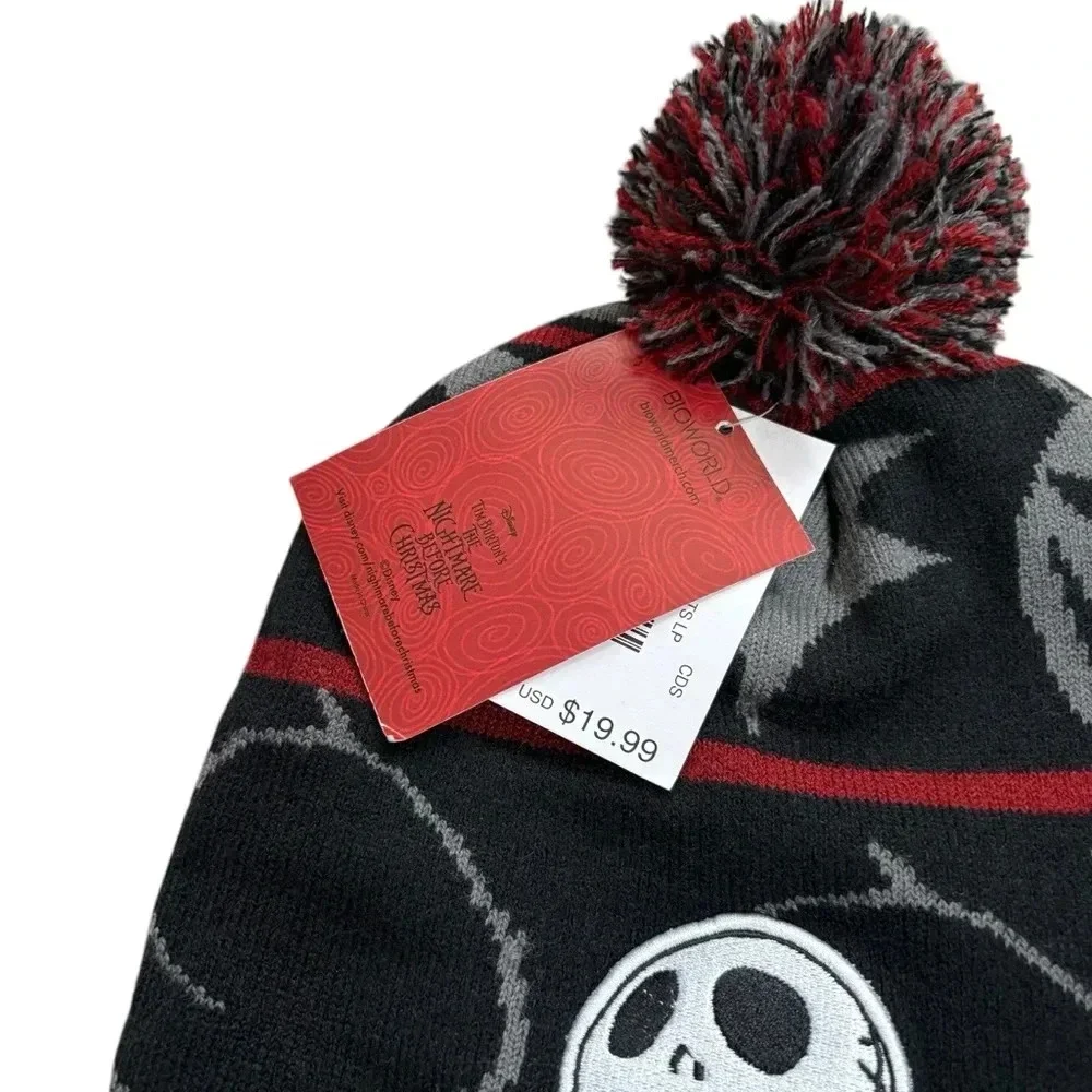 NWT Nightmare Before Christmas Jack Skelington Pompom Beanie - Picture 5 of 7